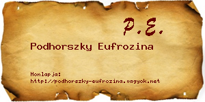 Podhorszky Eufrozina névjegykártya